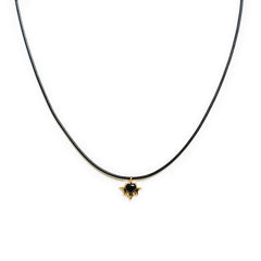 Load image into Gallery viewer, Sunburst Heart Charm Necklace on Leather Cord